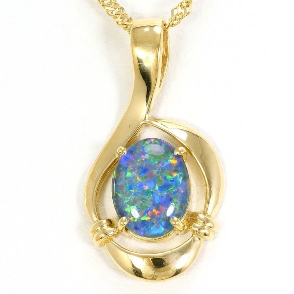 18K YELLOW GOLD NECKLACE A SYNTHETIC JEWEL: 18K Yellow gold Necklace a synthetic jewel Brand: N/A Type: Necklace Material: K18 Yellow gold Color: Yellow gold Size: Top:Length height: 23mm width:12mm(Top and chain removable) Chain:Length