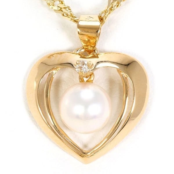 14K YELLOW GOLD WHITE PINK NECKLACE PEARL DIAMOND: 14K Yellow gold White Pink Necklace Pearl Diamond Brand: N/A Type: Necklace Material: 14K Yellow gold White gold Pink gold Color: Size: Top:Length height: 17mm width:14mm(Top and chain