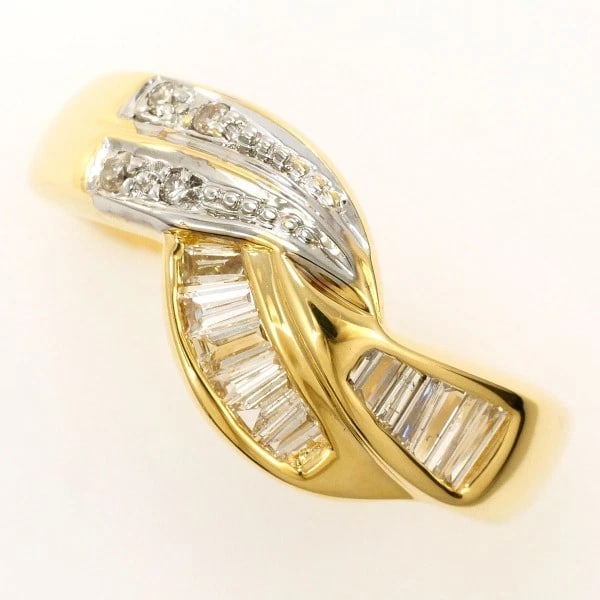 18K YELLOW GOLD WHITE RING DIAMOND: 18K Yellow gold White ring Diamond Brand: N/A Type: Ring Material: K18 Yellow gold White gold Color: Yellow gold White gold Size: 6-6.5 US size Accessories: None Accessories Notice: When