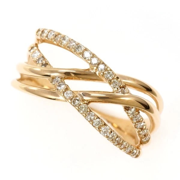 18K PINK GOLD RING DIAMOND: 18K Pink gold ring Diamond Brand: N/A Type: Ring Material: K18 Pink gold Main Stone/Creation Natural Color: Pink gold Size: 6.5-7 US Accessories: None Accessories Notice: When purchasing