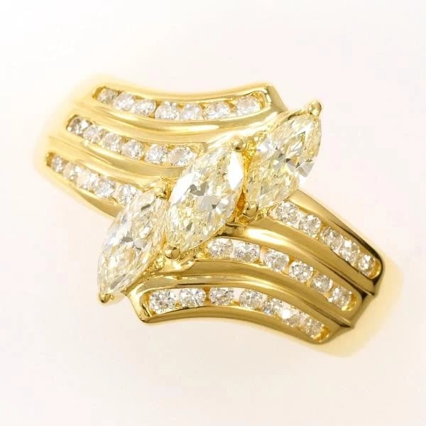 18K YELLOW GOLD RING DIAMOND: 18K Yellow gold ring Diamond Brand: N/A Type: Ring Material: 18K Yellow Gold Main Stone/Creation Natural Color: Yellow Gold Size: 7-7.5 US size Accessories: None Accessories Notice: When p