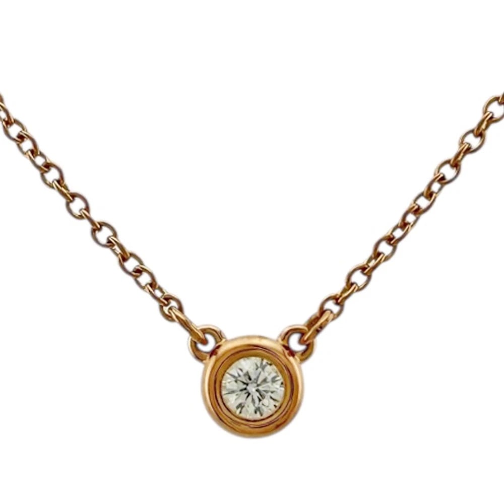 TIFFANY&CO. NECKLACE K18 PINK GOLD DIAMOND: TIFFANY&Co. Necklace K18 Pink Gold diamond Brand: Tiffany&co. Type: Necklace Material: K18 Pink Gold Main Stone/Creation Natural Color: Pink gold Size: Total Length:42cm The total length is