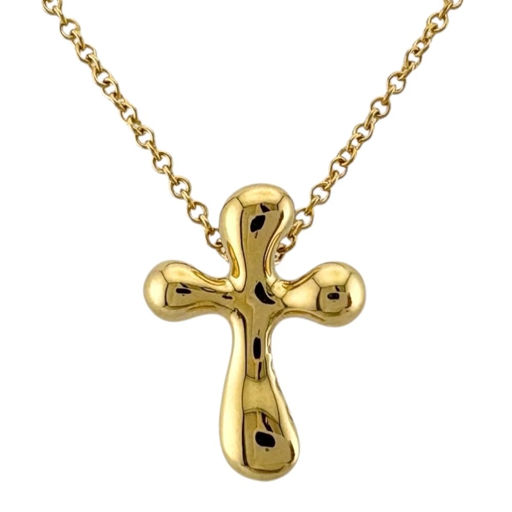 TIFFANY&CO. NECKLACE K18 YELLOW GOLD: TIFFANY&Co. Necklace K18 yellow gold Brand: Tiffany&co. Type: Necklace Material: K18 yellow gold Color: gold Size: Total Length:40.5cm Chain width:1.0mm Top:W11.0mm x H14.5mm Accessories: None