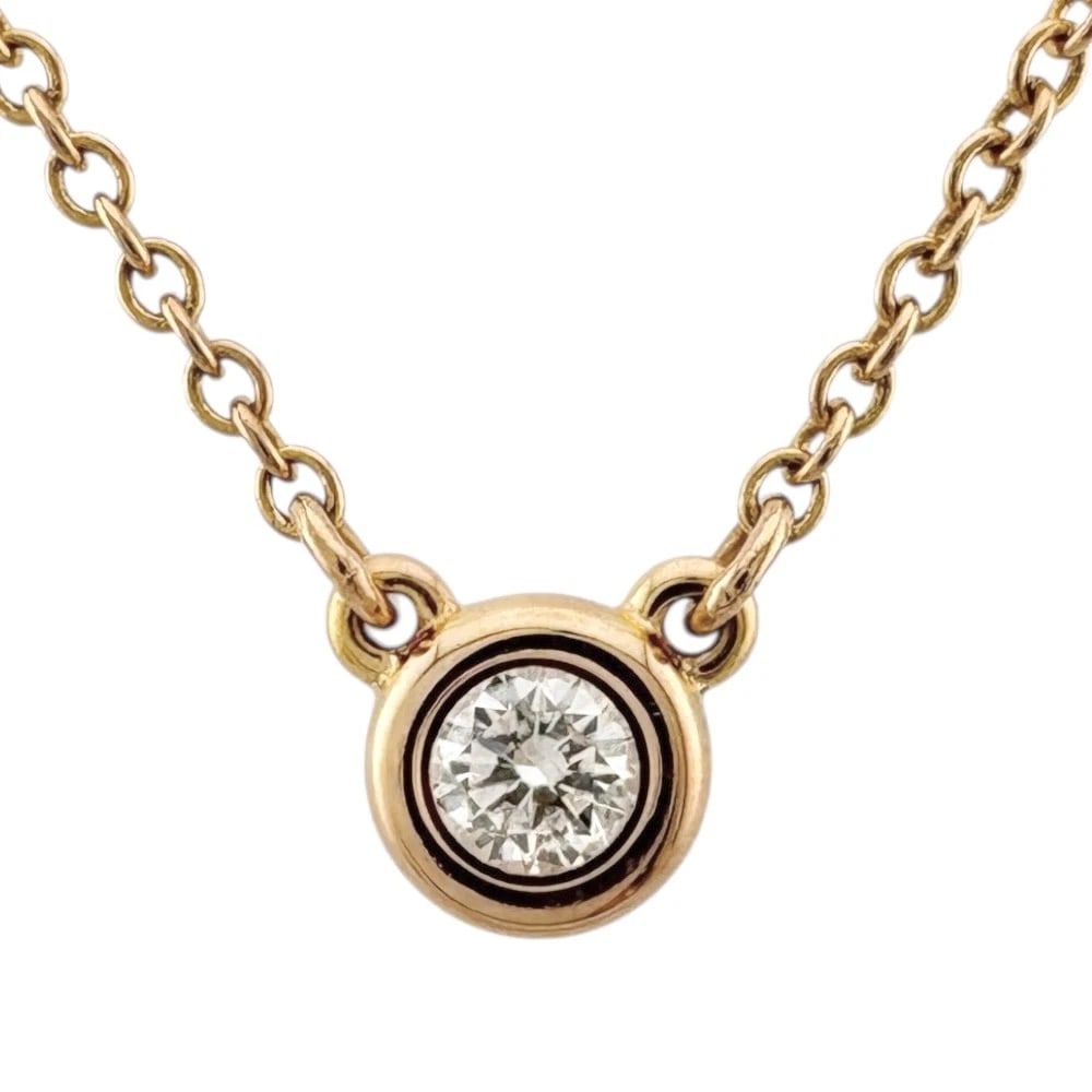 TIFFANY&CO. NECKLACE K18 PINK GOLD DIAMOND (1 of 5)