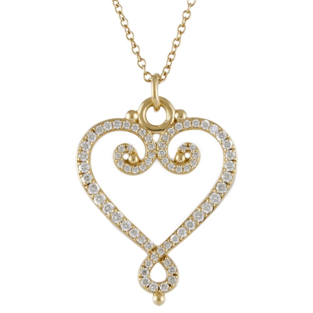 TIFFANY&CO. NECKLACE K18 GOLD DIAMOND HEART: TIFFANY&Co. Necklace K18 Gold diamond heart Brand: Tiffany&co. Type: Necklace Material: K18 Gold Main Stone/Creation Natural Color: gold Size: Total Length:40cm Chain width:0.9mm Top:W18.0mm x H25