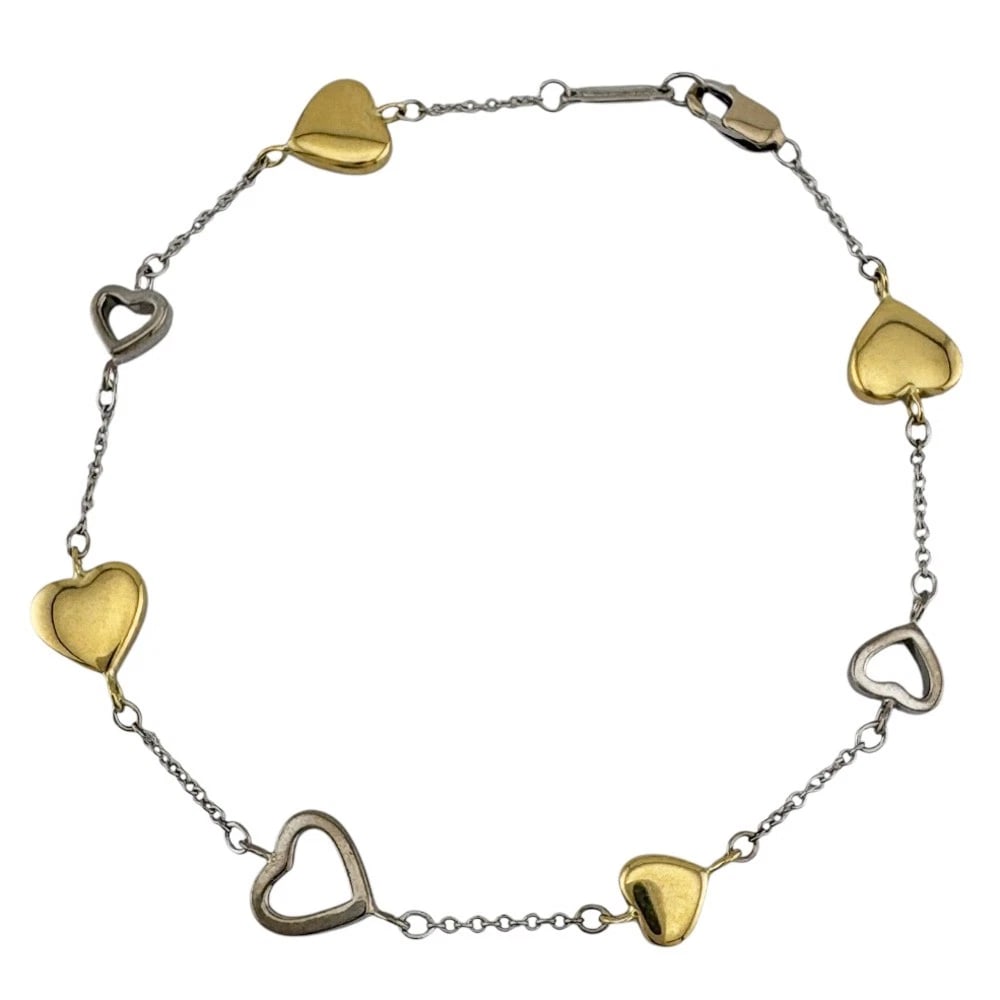 TIFFANY&CO. BRACELET K18 WHITE GOLD K18 YELLOW GOLD: TIFFANY&Co. Bracelet K18 white gold K18 yellow gold Brand: Tiffany&co. Type: Bracelet Material: K18 white gold Color: gold Size: Total Length:19cm High limit:7.5mm Chain width:0.9mm Adjuster can p