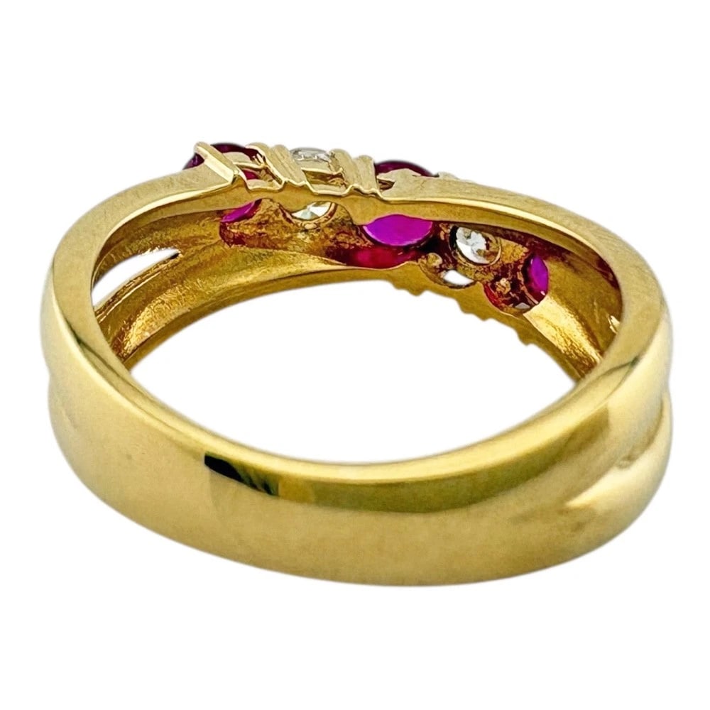 MIKIMOTO RING K18 YELLOW GOLD RUBY DIAMOND - 4