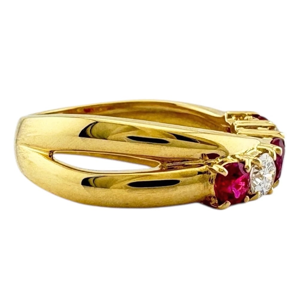 MIKIMOTO RING K18 YELLOW GOLD RUBY DIAMOND - 5