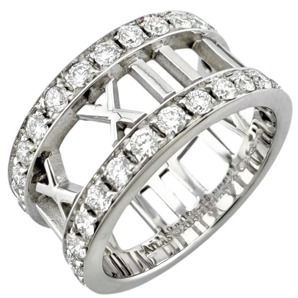 TIFFANY&CO. RING K18 WHITE GOLD DIAMOND: TIFFANY&Co. Ring K18 white gold diamond Brand: Tiffany&co. Type: Ring Material: K18 white gold Main Stone/Creation Natural Color: Silver Size: 4 1/4 Accessories: None Accessories Notice: W