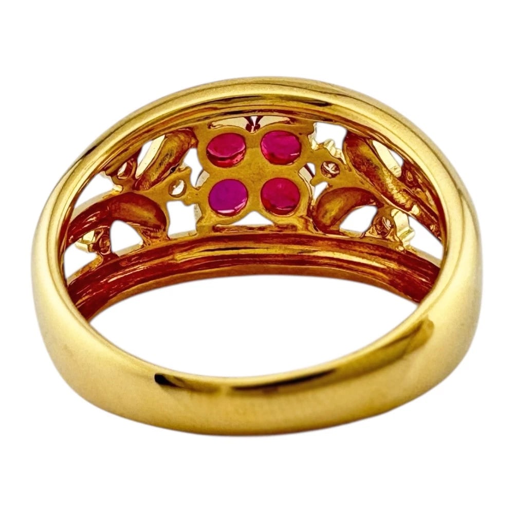 TASAKI RING K18 YELLOW GOLD RUBY DIAMOND - 3