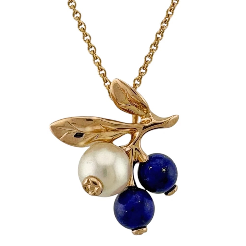 MIKIMOTO NECKLACE K18 PINK GOLD PEARL LAPIS LAZULI: MIKIMOTO Necklace K18 Pink Gold Pearl lapis lazuli Brand: MIKIMOTO Type: Necklace Material: K18 Pink Gold Color: Pink gold Size: Total Length:43cm Chain width:1.0mm Adjuster can position (distance