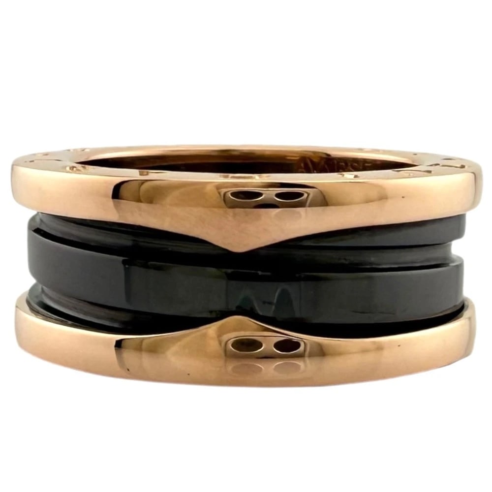 BVLGARI RING K18 PINK GOLD CERAMIC (1 of 2)