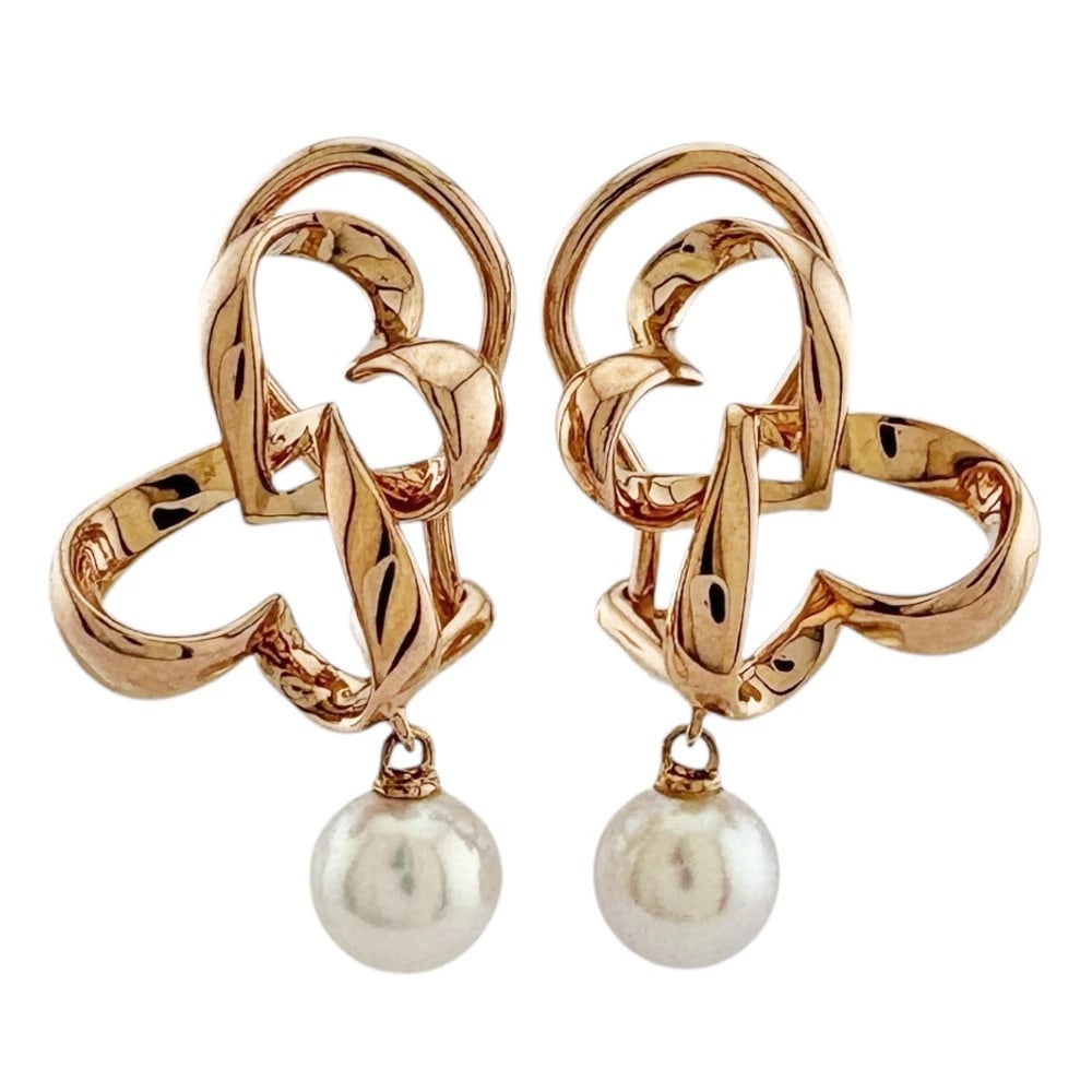 MIKIMOTO EARRING K18 PINK GOLD PEARL: MIKIMOTO Earring K18 Pink Gold Pearl Brand: MIKIMOTO Type: Earring Material: K18 Pink Gold Color: Pink gold Size: 23.0mm x 13.5mm Pearl Diameter: 0.2" Accessories: None Accessories Notice: