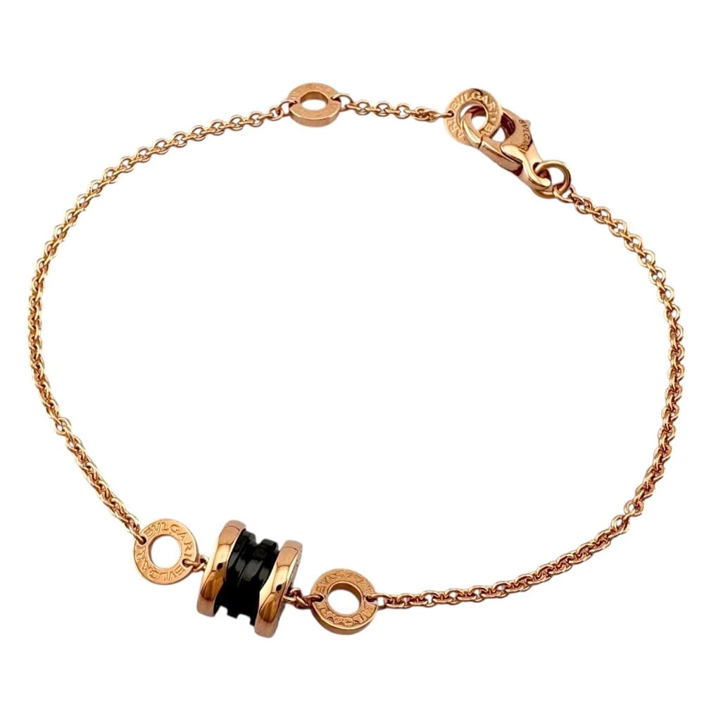 BVLGARI BRACELET K18 PINK GOLD: BVLGARI Bracelet K18 Pink Gold Brand: BVLGARI Type: Bracelet Material: K18 Pink Gold Color: Pink gold Size: Total Length:20.5cm High limit:9.0mm Chain width:1.5mm Adjuster can position (distance f