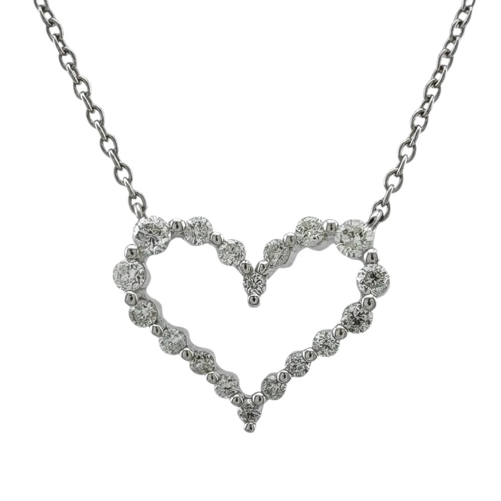 NECKLACE K18 WHITE GOLD DIAMOND: Necklace K18 white gold diamond Brand: Unbranded Type: Necklace Material: K18 white gold Main Stone/Creation Natural Color: Silver Size: Total Length:42cm Chain width:0.8mm Adjuster can position (