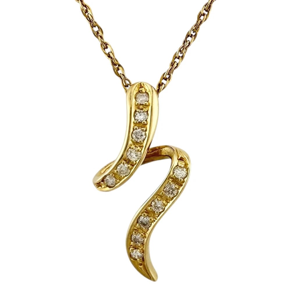 NECKLACE K18 YELLOW GOLD DIAMOND (1 of 5)