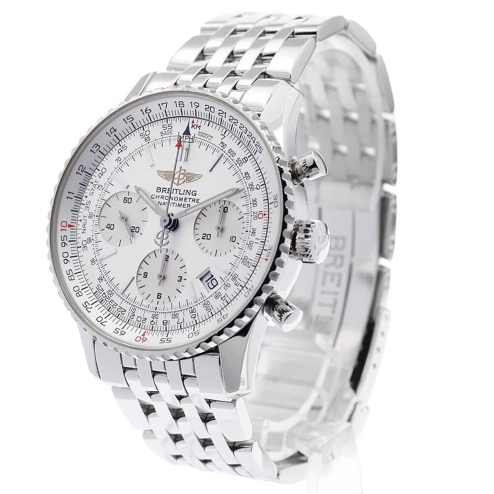 BREITLING NAVITIMER CHRONOGRAPH SILVER DIAL WATCH - 2