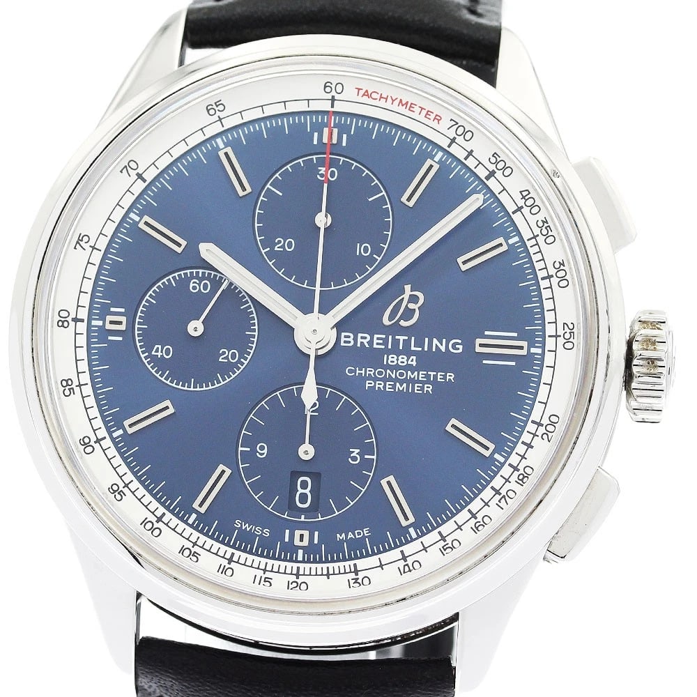 BREITLING PREMIER CHRONOGRAPH DATE BLUE DIAL WATCH (1 of 2)