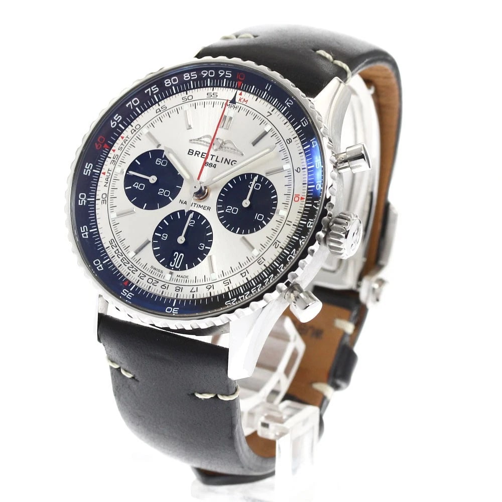 BREITLING NAVITIMER CHRONOGRAPH SILVER DIAL WATCH - 2
