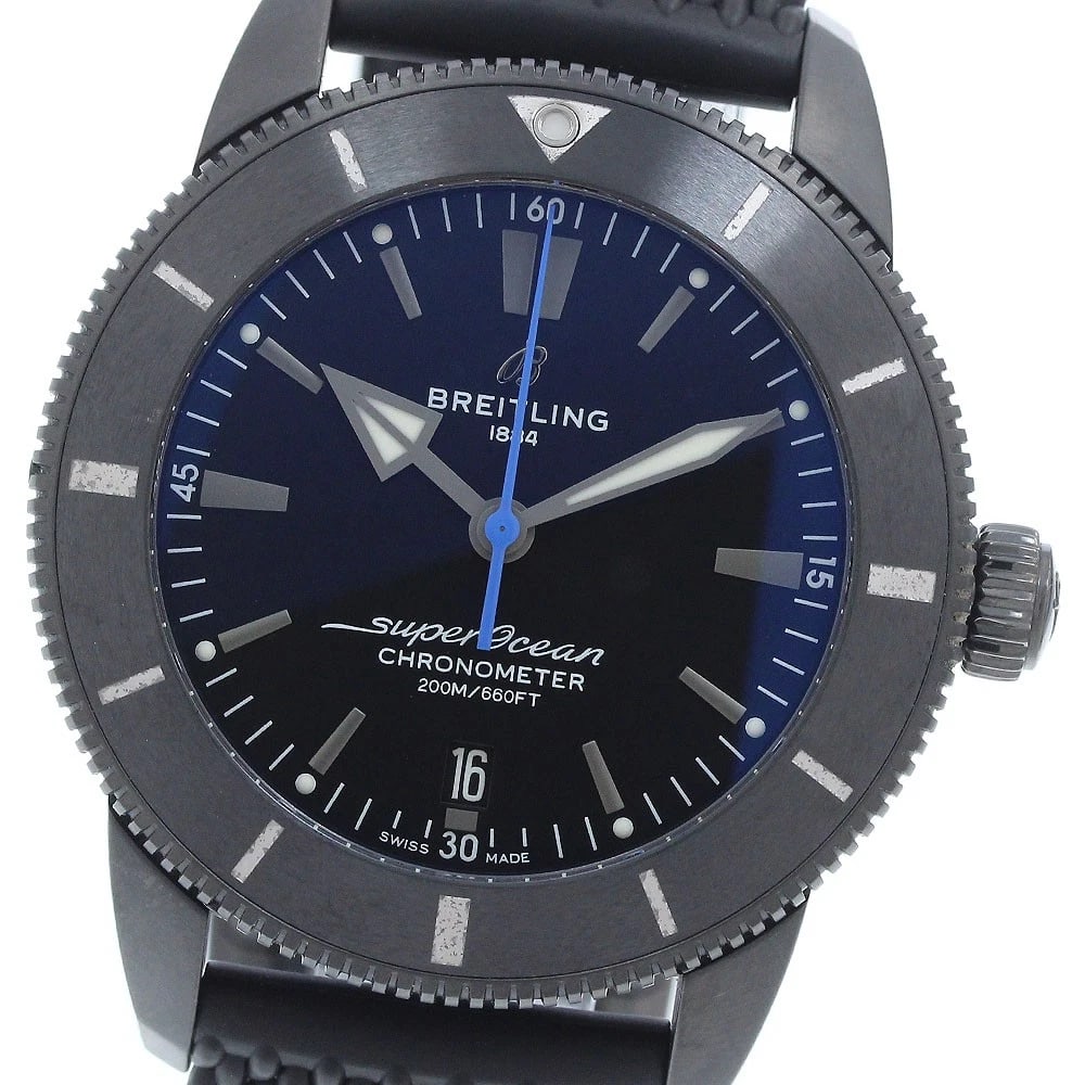 BREITLING SUPEROCEAN HERITAGEII BOUTIQUE WATCH: BREITLING Superocean HeritageII Boutique Watch Brand: BREITLING Type: Wristwatch Material: Band Material rubber, Case Material Stainless Steel Color: Band Color black, Dial Color black, Case