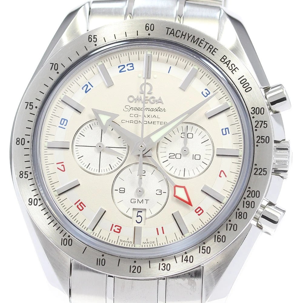 OMEGA SPEEDMASTER BROAD ARROW WATCH: OMEGA Speedmaster Broad Arrow Watch Brand: OMEGA Type: Wristwatch Material: Band Material Stainless Steel, Case Material Stainless Steel Color: Band Color Silver, Dial Color Silver, Case Color