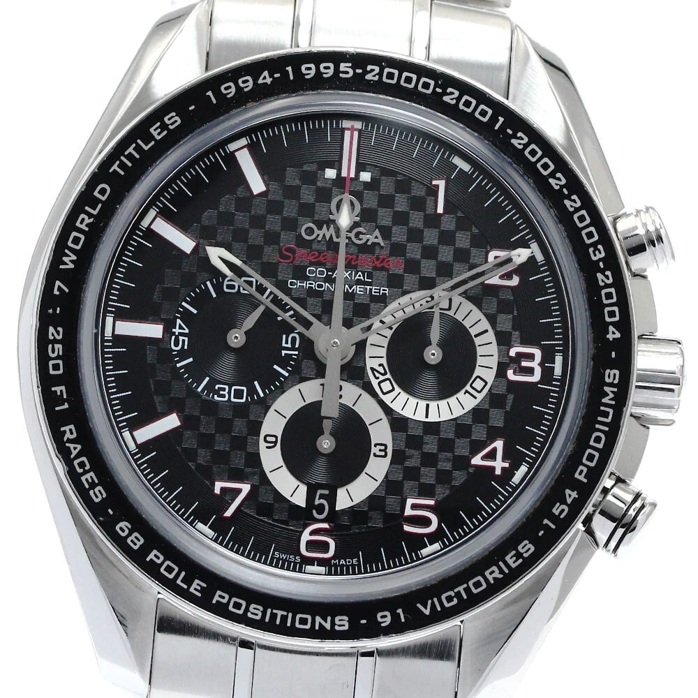 OMEGA SPEEDMASTER BLACK DIAL WATCH: OMEGA Speedmaster black Dial Watch Brand: OMEGA Type: Wristwatch Material: Band Material Stainless Steel, Case Material Stainless Steel Color: Band Color Silver, Dial Color black, Case Color