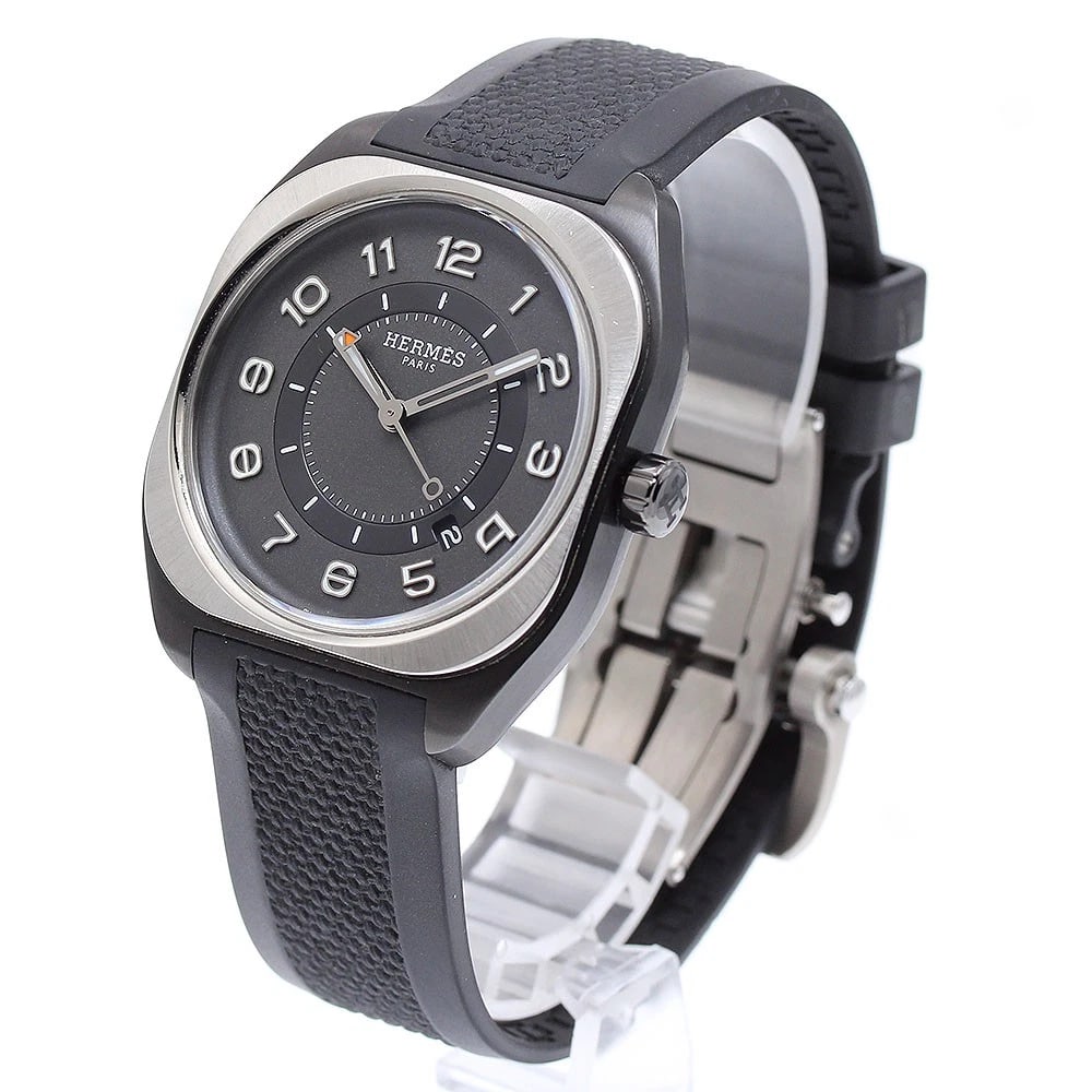 HERMES DATE GRAY DIAL WATCH - 2