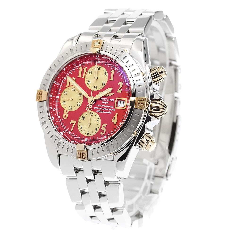 BREITLING CHRONOMAT EVOLUTION DATE RED DIAL WATCH - 2