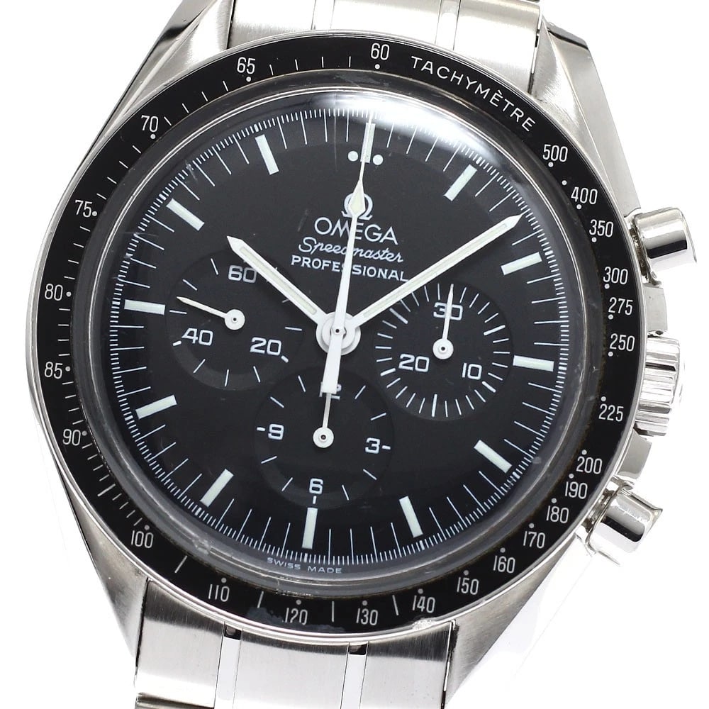 OMEGA SPEEDMASTER PROFESSIONAL MOON WATCH WINDING: OMEGA Speedmaster Professional Moon Watch Winding Brand: OMEGA Type: Wristwatch Material: Band Material Stainless Steel, Case Material Stainless Steel Color: Band Color Silver, Dial Color black, Ca