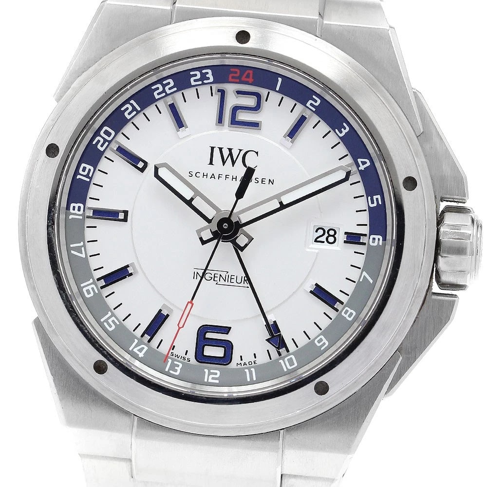 IWC SCHAFFHAUSEN DUAL TIME DATE WATCH: IWC SCHAFFHAUSEN dual time Date Watch Brand: IWC SCHAFFHAUSEN Type: Wristwatch Material: Band Material Stainless Steel, Case Material Stainless Steel Color: Band Color Silver, Dial Color