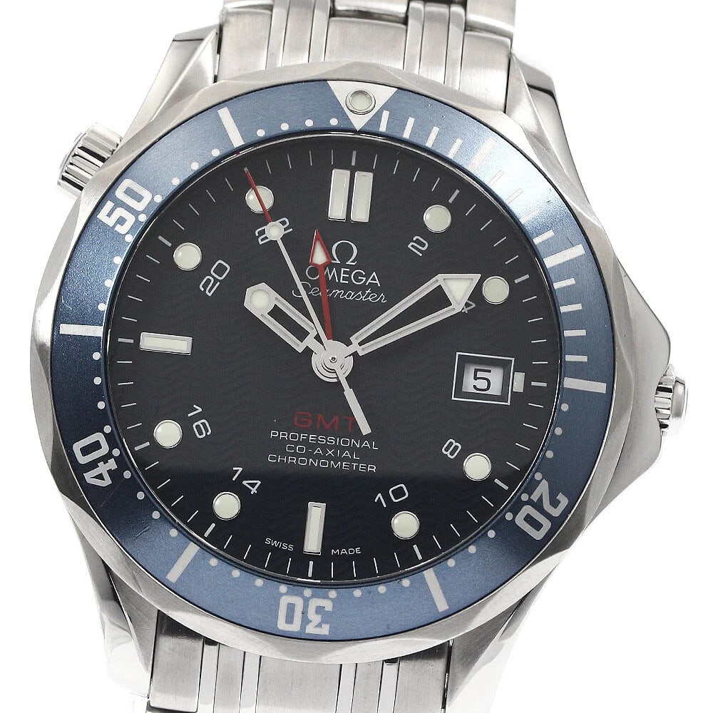 OMEGA SEAMASTER NAVY DIAL WATCH: OMEGA Seamaster Navy Dial Watch Brand: OMEGA Type: Wristwatch Material: Band Material Stainless Steel, Case Material Stainless Steel Color: Band Color Silver, Dial Color Navy, Case Color Silver Si