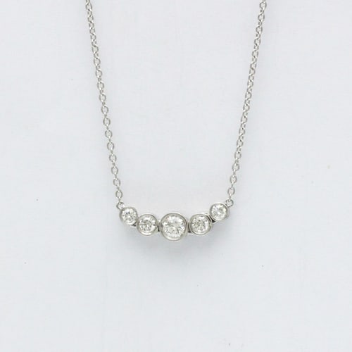 TIFFANY JAZZ GRADUATED NECKLACE PLATINUM DIAMOND: TIFFANY Jazz Graduated Necklace Platinum Diamond Brand: Tiffany Type: Pendant necklace Material: Platinum950 Color: Silver Size: Neck Circumference 41 cm / 16.14'' Pendant Size 4.2mm x 16.5mm