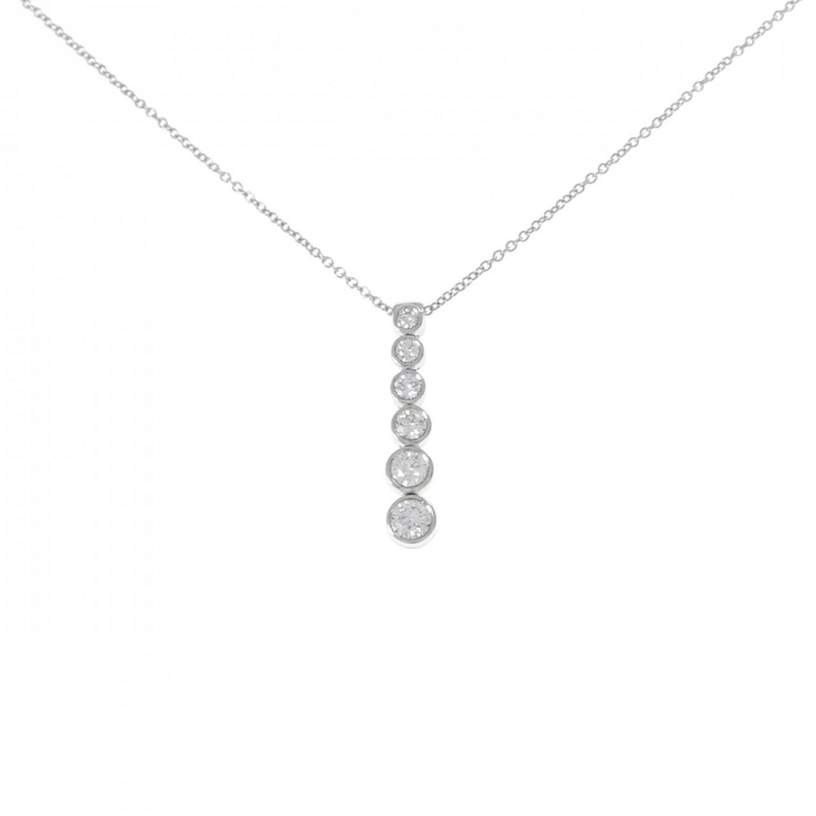 TIFFANY JAZZ GRADUATED DROP NECKLACE: TIFFANY Jazz Graduated Drop Necklace Brand: Tiffany Type: Necklace Material: Platinum950 Color: Platinum Size: Neck Circumference 41 cm / 16.14'' Pendant Size 23mm x 4.5mm / 0.9'' x 0.17'' 