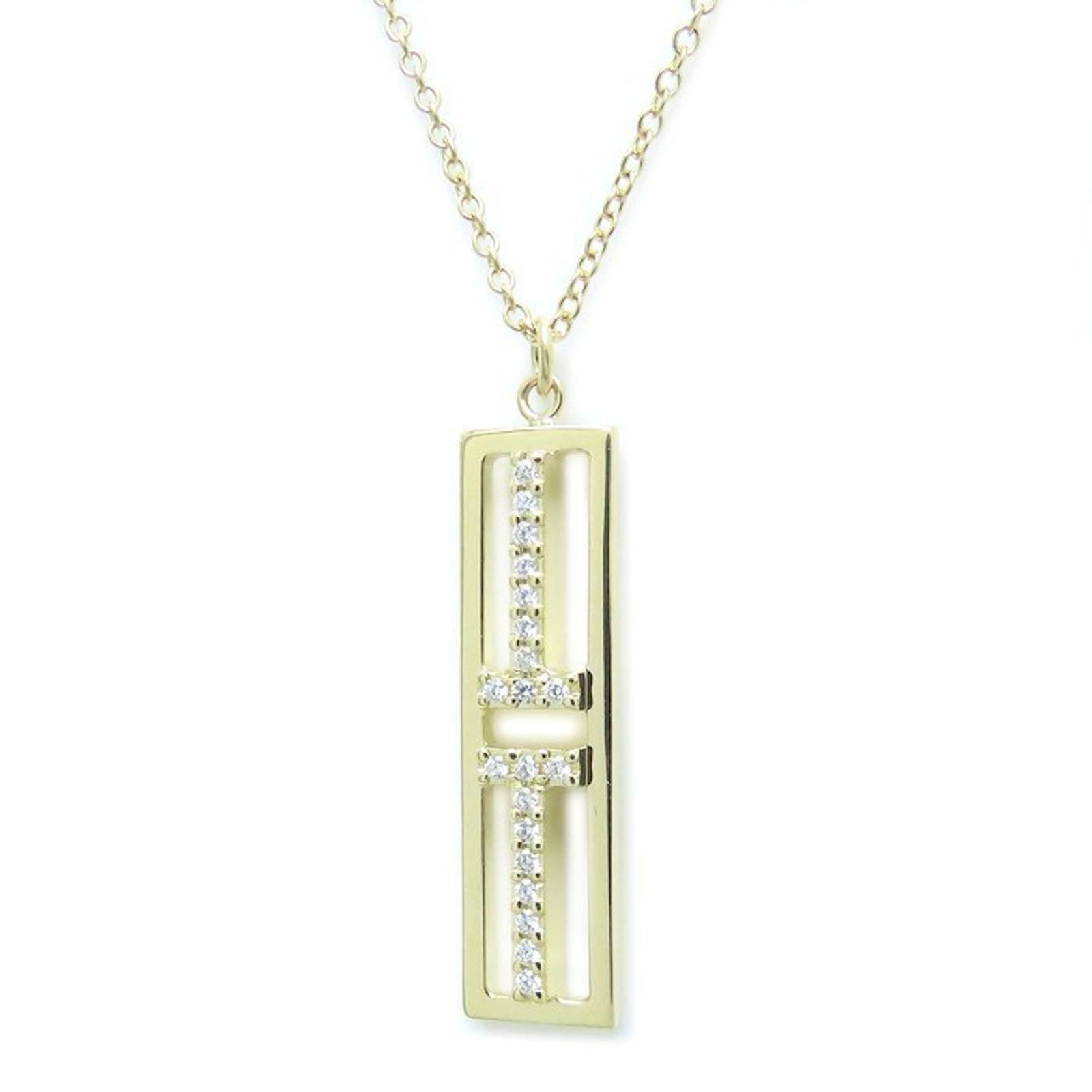 TIFFANY T TWO VERTICAL BAR NECKLACE: Tiffany T Two Vertical Bar Necklace Brand: Tiffany Type: Necklace Material: Yellow gold (18K) Color: Yellow gold Size: Neck Circumference 41 cm - 46.5 cm / 16.14'' - 18.3'' Pendant Size 23.8mm