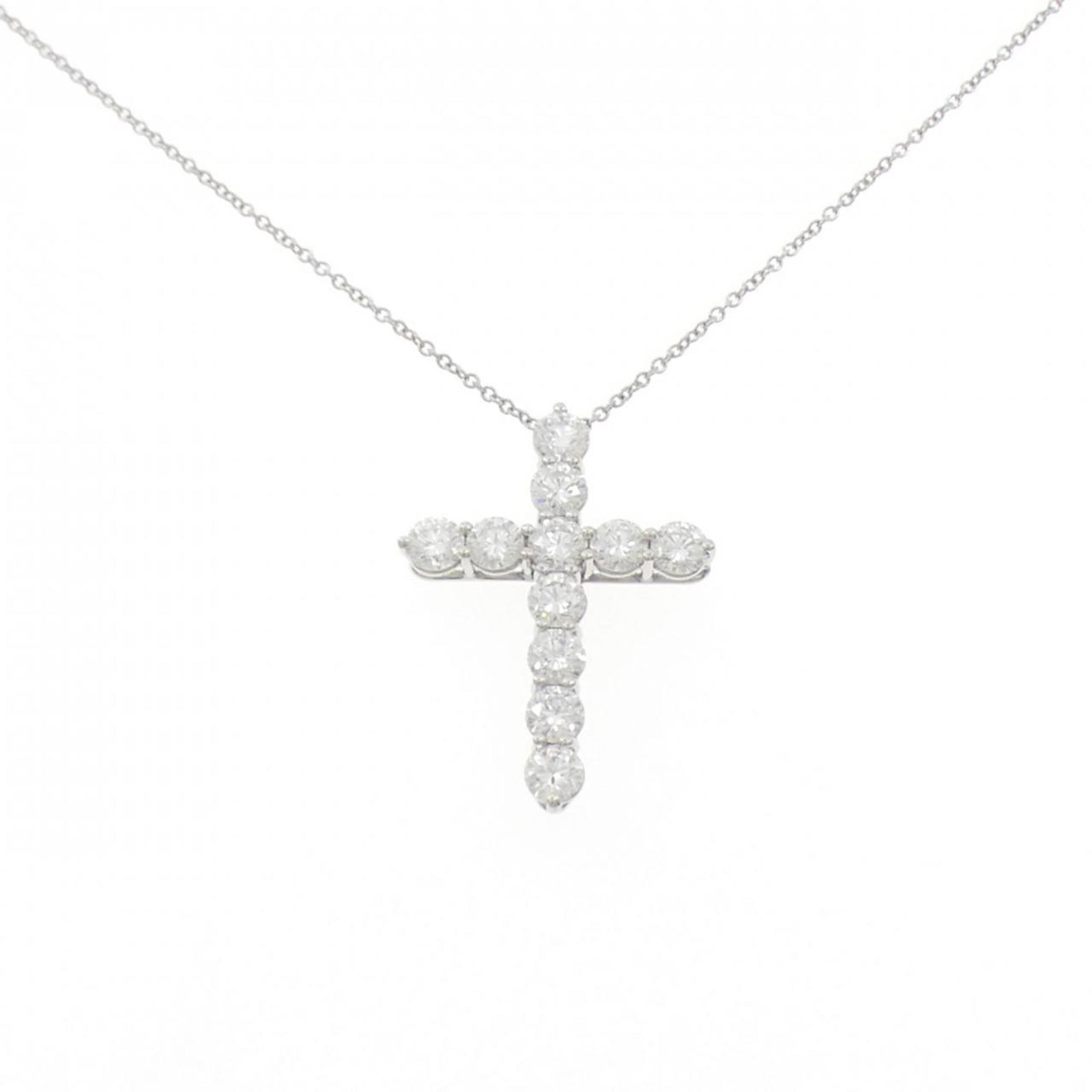 TIFFANY LARGE CROSS NECKLACE: TIFFANY large cross necklace Brand: Tiffany Type: Necklace Material: Platinum950 Color: Platinum Size: Neck Circumference 41 cm / 16.14'' Pendant Size 27.3mm x 19.9mm / 1.07'' x 0.78'' 