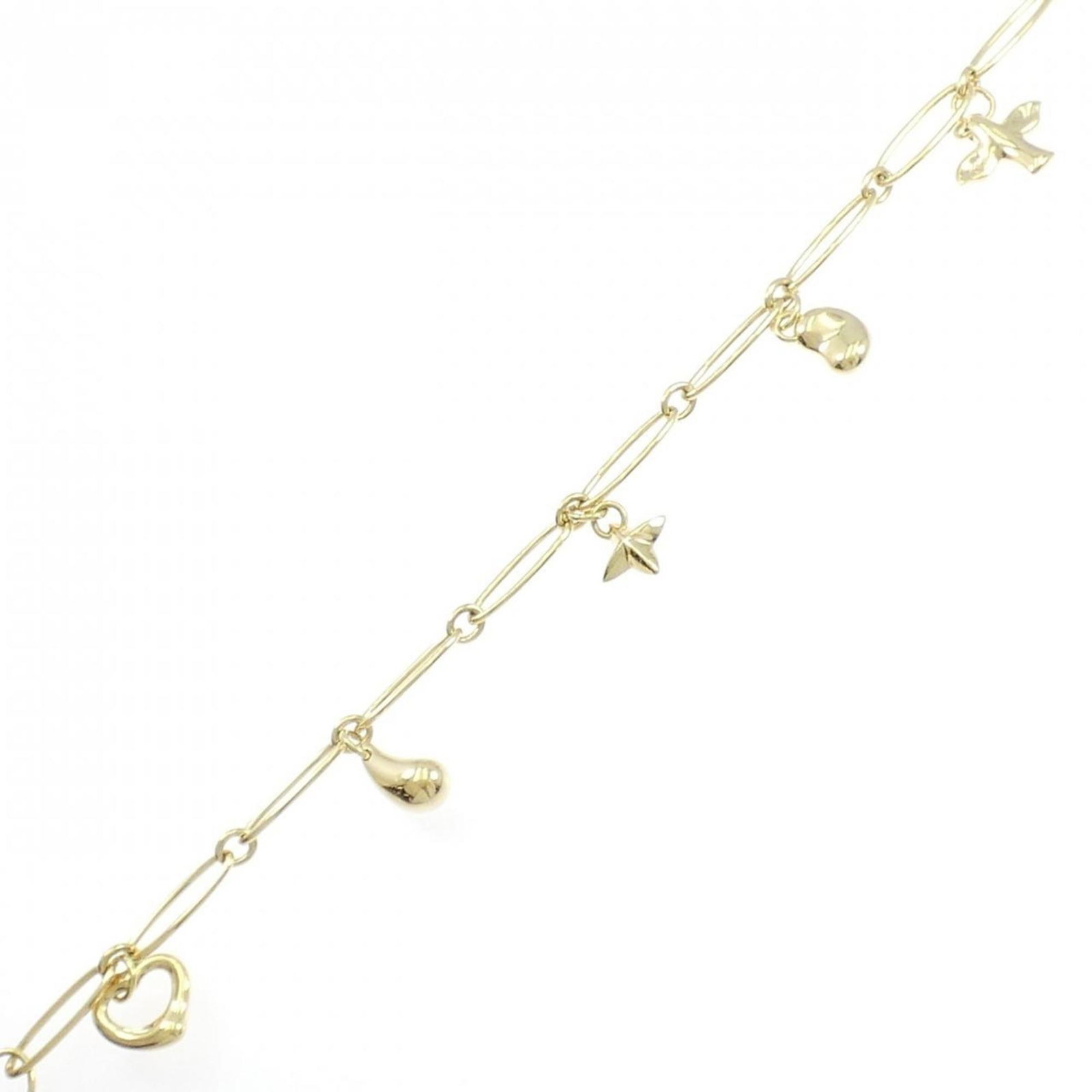 TIFFANY 750YG BRACELET: TIFFANY 750YG bracelet Brand: Tiffany Type: Charm bracelet Material: Yellow gold (18K) Color: Yellow gold Size: Length 18cm / 7.08'' Accessories: None Accessories Notice: When purchasing