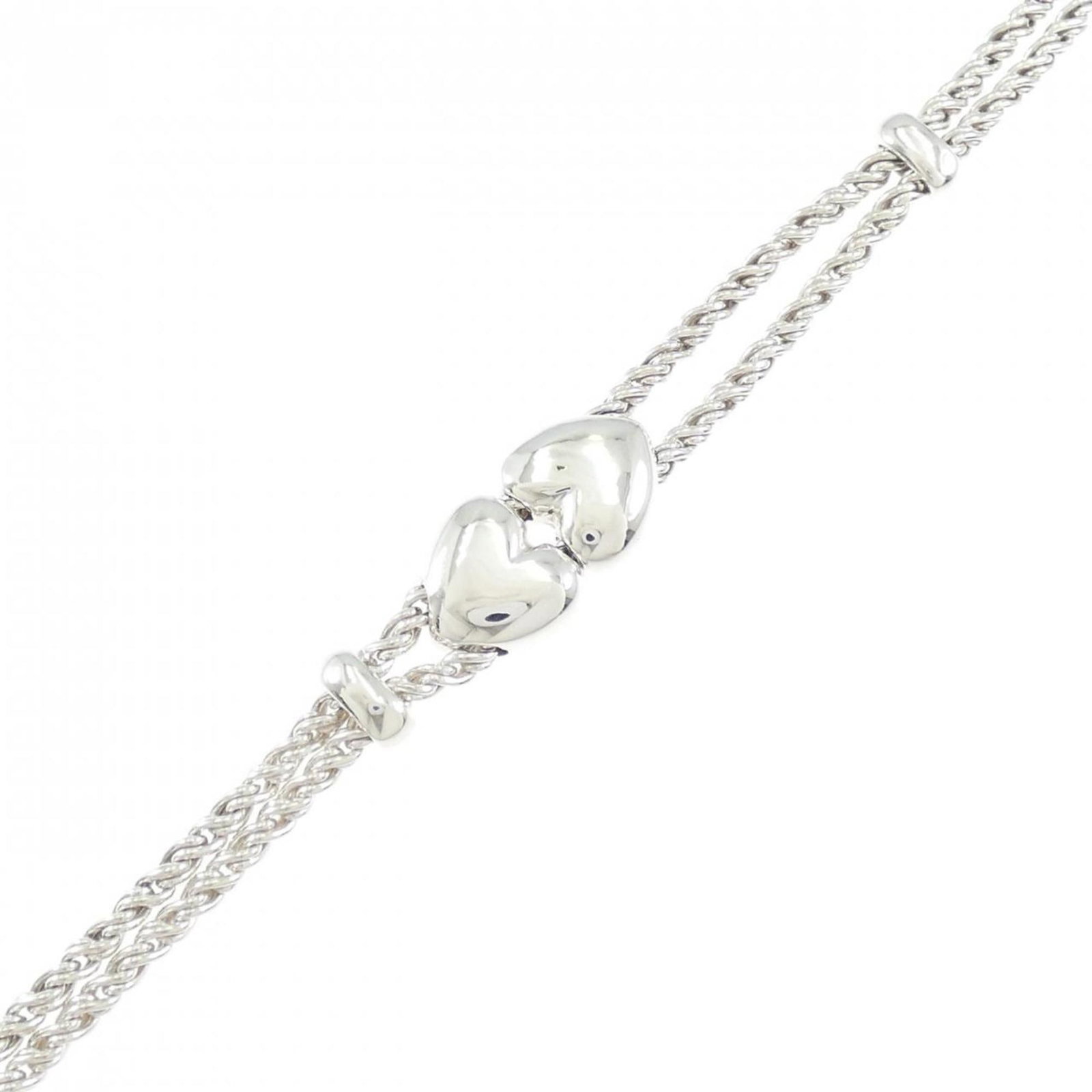 TIFFANY 925 HEART BRACELET: TIFFANY 925 Heart Bracelet Brand: Tiffany Type: Charm bracelet Material: Silver 925 Color: Silver Size: Length 19cm / 7.48'' Accessories: None Accessories Notice: When purchasing pre-owned