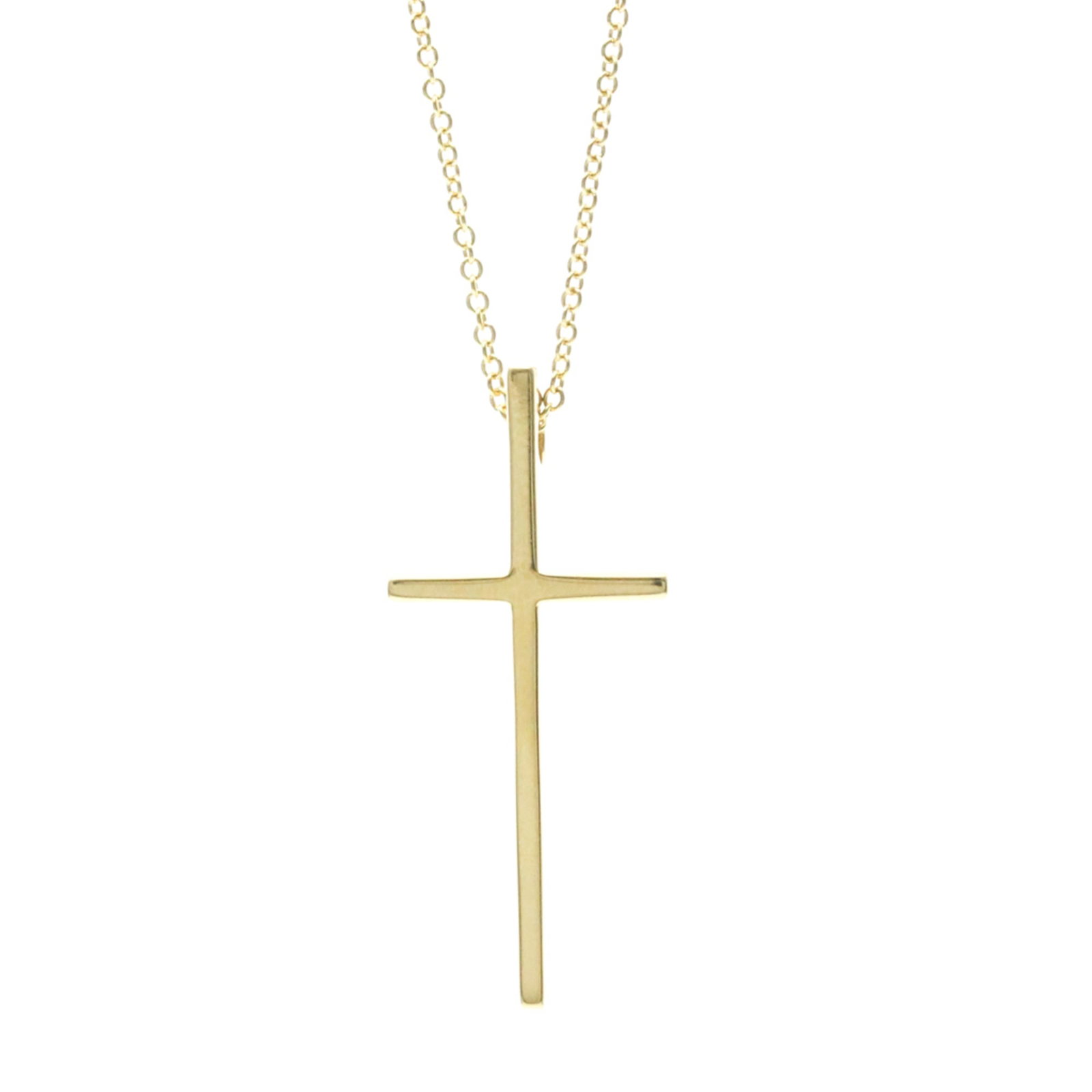 TIFFANY CROSS NECKLACE YELLOW GOLD (18K): TIFFANY Cross Necklace Yellow Gold (18K) Brand: Tiffany Type: Pendant necklace Material: Yellow gold (18K) Color: Gold Size: Neck Circumference 46 cm / 18.11'' Pendant Size 30.5mm x 13.5mm /