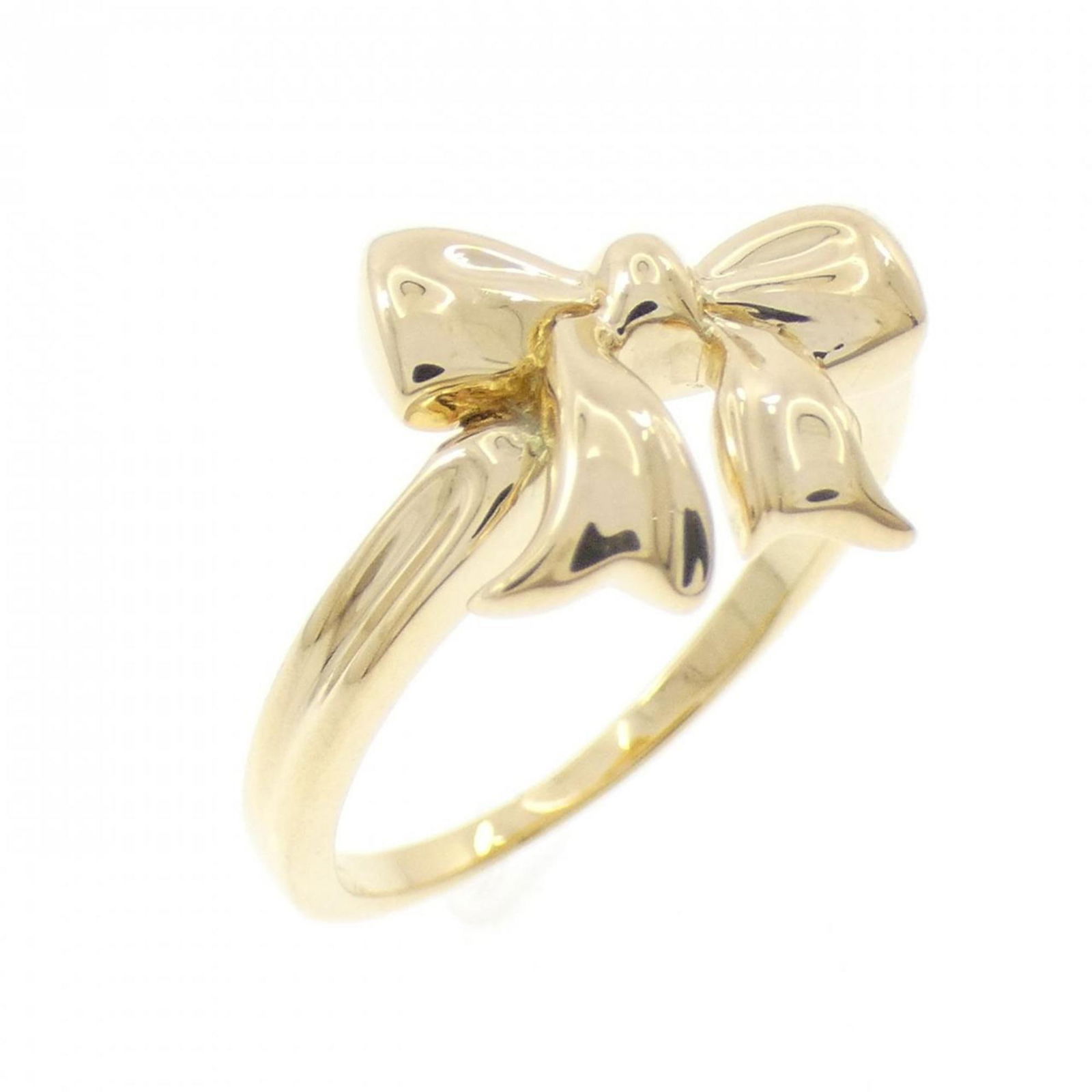 TIFFANY BLUE BOX BOW RING: TIFFANY Blue Box Bow Ring Brand: Tiffany Type: Band ring Material: Yellow gold (18K) Color: Gold Size: 6 US Accessories: None Accessories Notice: When purchasing pre-owned goods, please refer