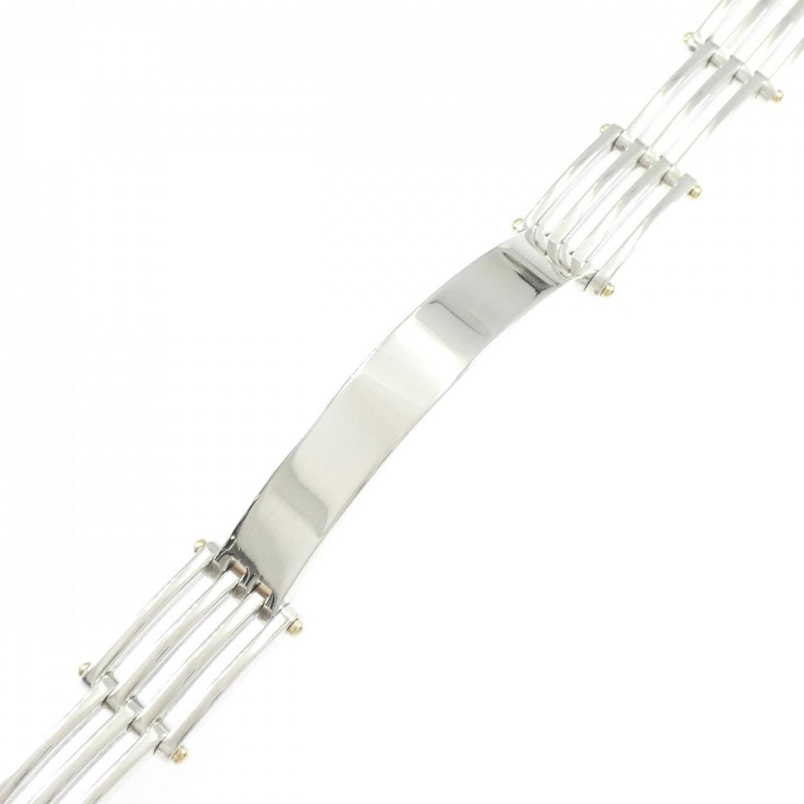 TIFFANY GATELINK ID BRACELET NARROW: TIFFANY Gatelink ID Bracelet Narrow Brand: Tiffany Type: Charm bracelet Material: Silver 925 Yellow gold (18K) Color: Silver Size: Length 20cm / 7.87'' Accessories: None Accessories Notice: