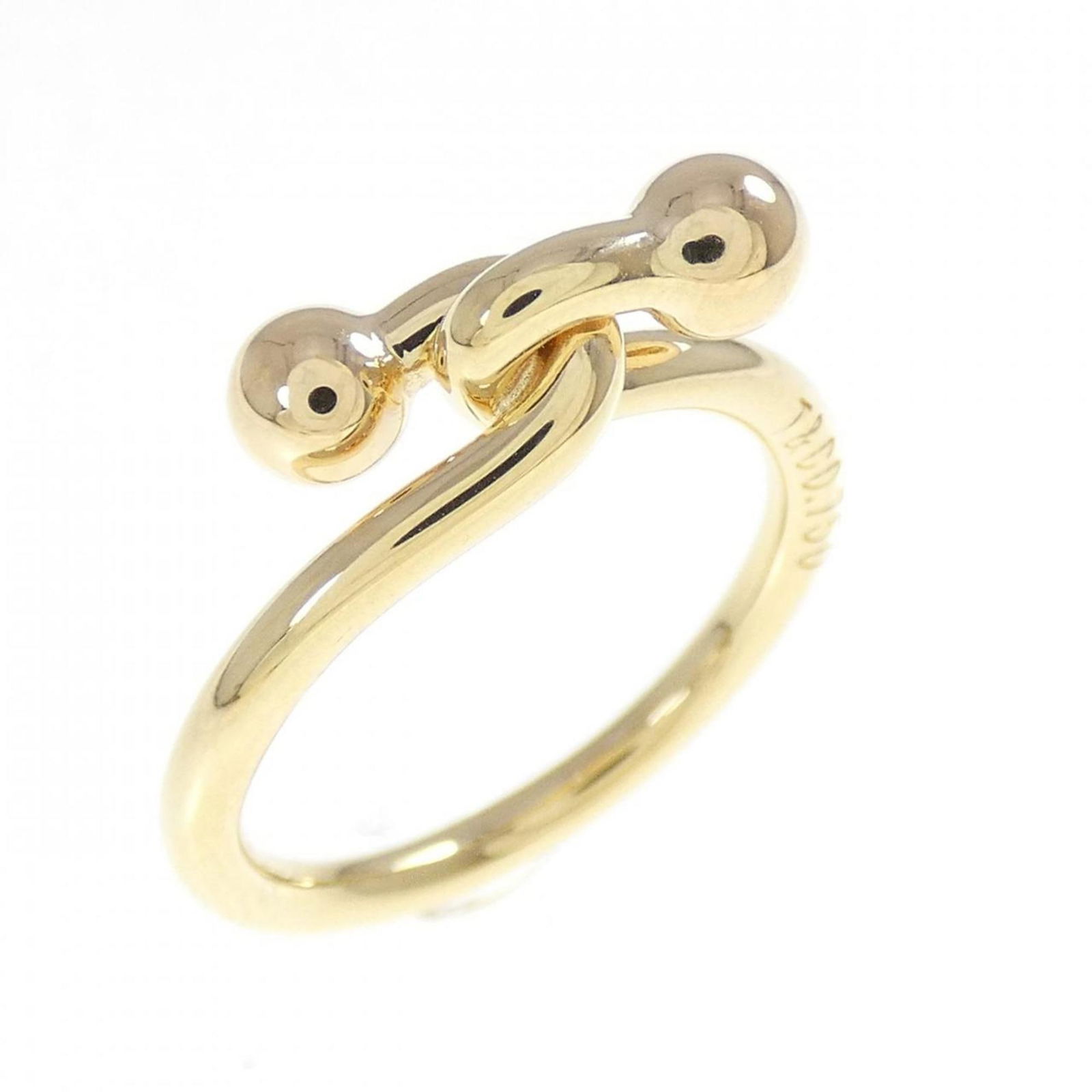 TIFFANY HOOK RING: TIFFANY hook ring Brand: Tiffany Type: Band ring Material: Yellow gold Color: Yellow Size: 3.5 US Accessories: None Accessories Notice: When purchasing pre-owned goods, please refer to the