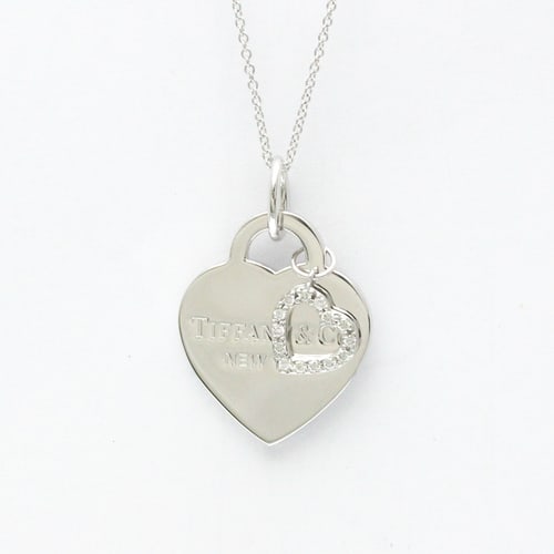 TIFFANY HEART GINZA LIMITED EDITION DIAMOND NECKLACE: TIFFANY Heart Ginza Limited Edition Diamond Necklace Brand: Tiffany Type: Pendant necklace Material: White gold (18K) Color: Silver Size: Neck Circumference 40 cm / 15.74'' Pendant Size 25mm x