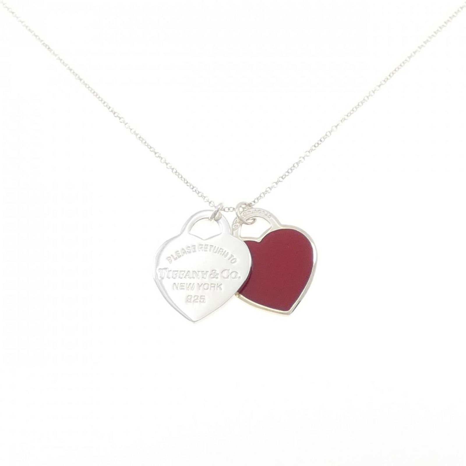 TIFFANY DOUBLE HEART TAG NECKLACE: TIFFANY Double Heart Tag Necklace Brand: Tiffany Type: Necklace Material: Silver 925 Color: Silver Size: Neck Circumference 41 cm - 46 cm / 16.14'' - 18.11'' Pendant Size 19.8mm x 16mm /