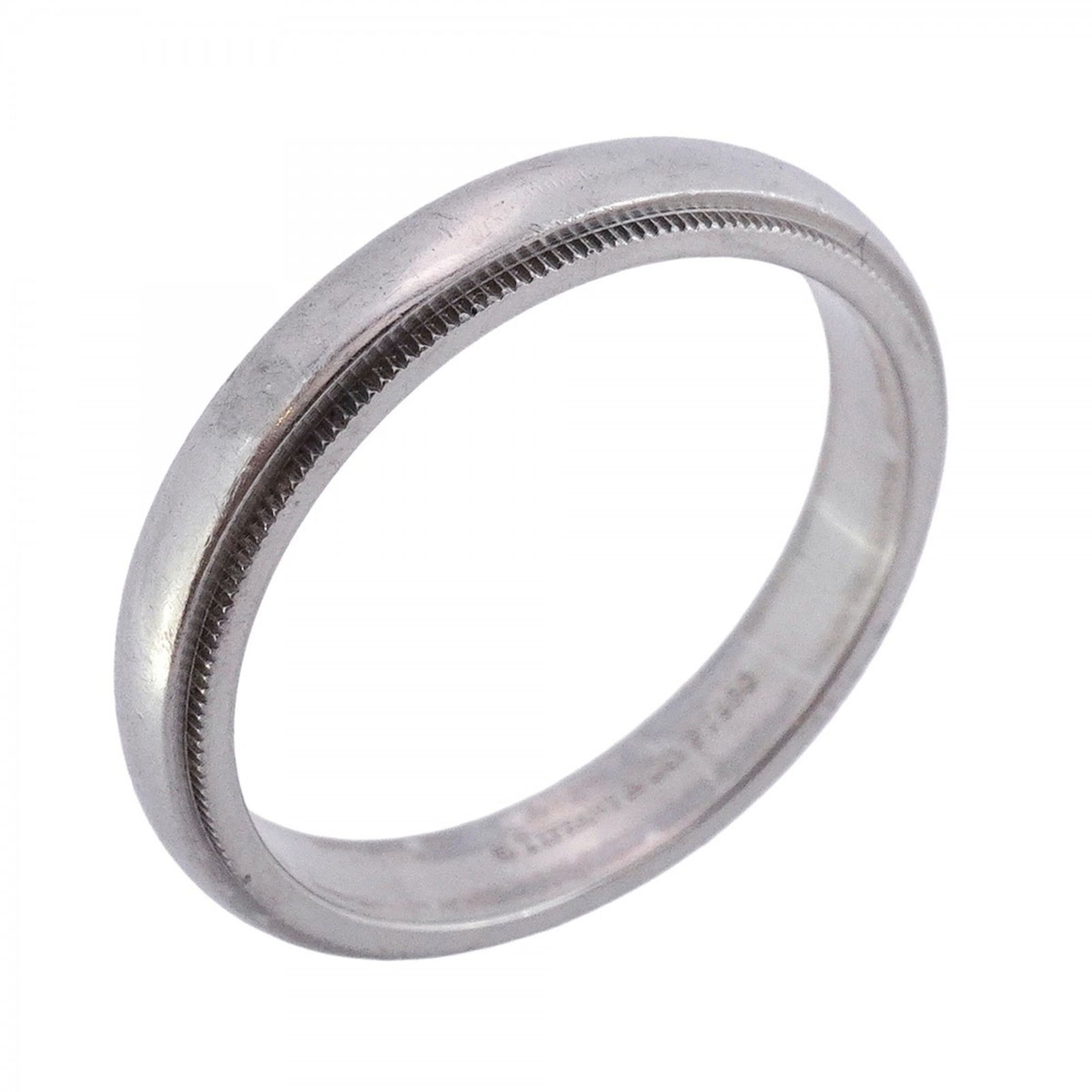 TIFFANY MILGRAIN RING PT950 PLATINUM: TIFFANY Milgrain Ring, Pt950 Platinum Brand: Tiffany Type: Band ring Material: Platinum 950 Color: Platinum Size: 10.5 US Accessories: None Accessories Notice: When purchasing pre-owned