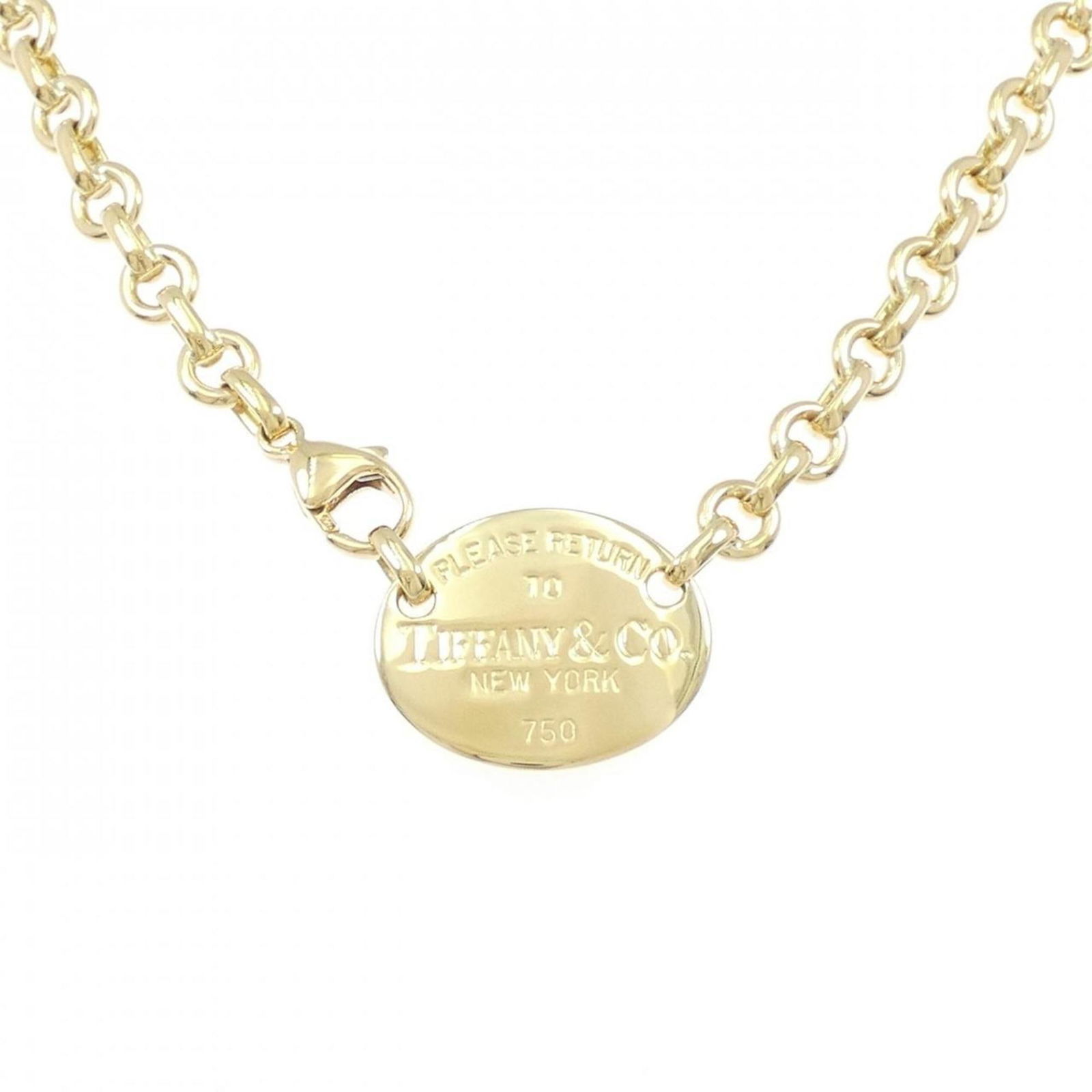 TIFFANY NECKLACE: TIFFANY Necklace Brand: Tiffany Type: Necklace Material: Yellow gold (18K) Color: Yellow gold Size: Neck Circumference 40 cm / 15.74'' Pendant Size 17.9mm x 22.5mm / 0.7'' x 0.88'' 