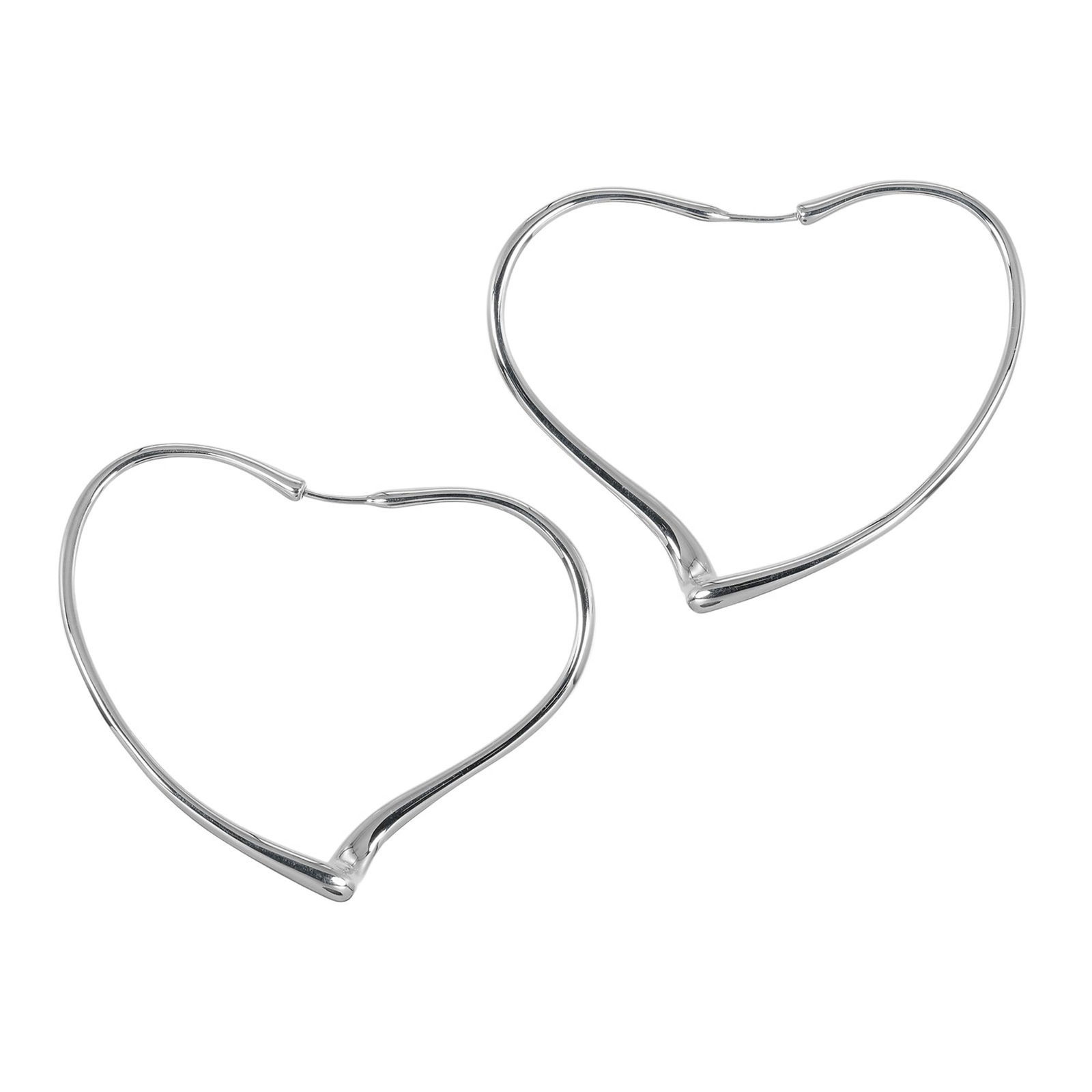 TIFFANY & CO. OPEN HEART HOOP EARRINGS (1 of 5)