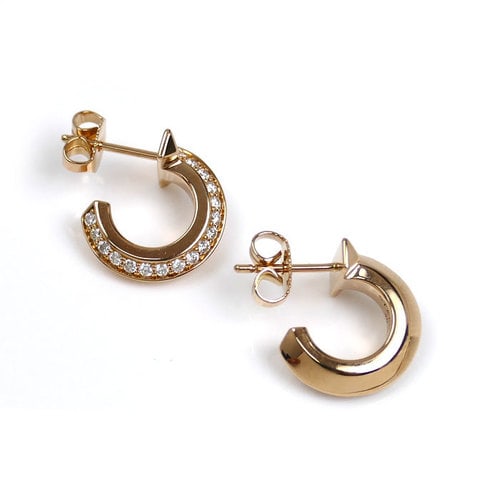 TIFFANY 18KPG PINK GOLD T-ONE HOOP EARRINGS (1 of 2)