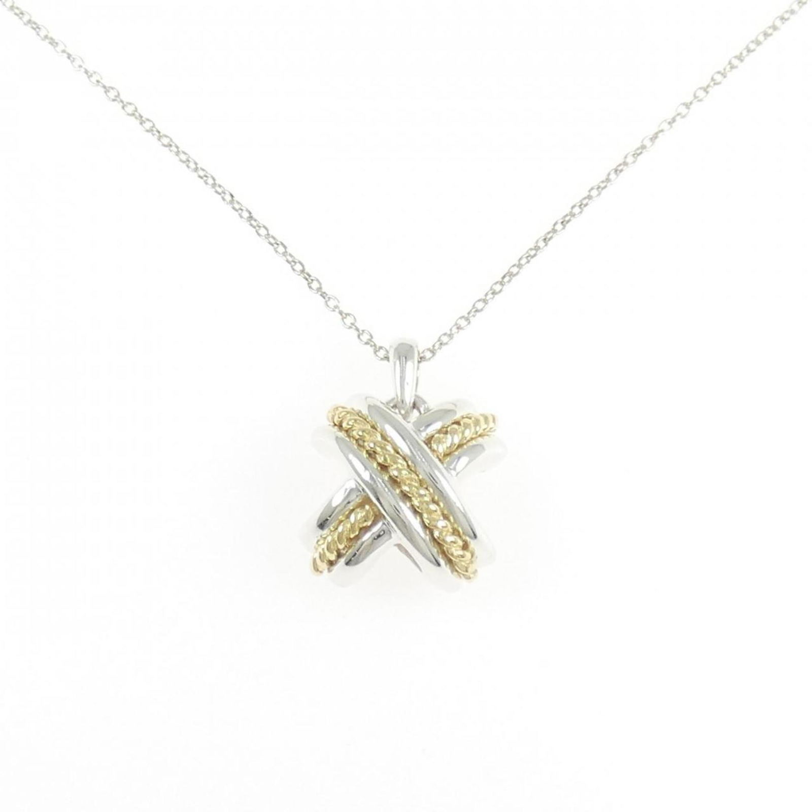 TIFFANY SIGNATURE NECKLACE: TIFFANY Signature Necklace Brand: Tiffany Type: Necklace Material: Silver 925 Yellow gold (18K) Color: Silver , Yellow gold Size: Neck Circumference 45 cm / 17.71'' Pendant Size 17.5mm x