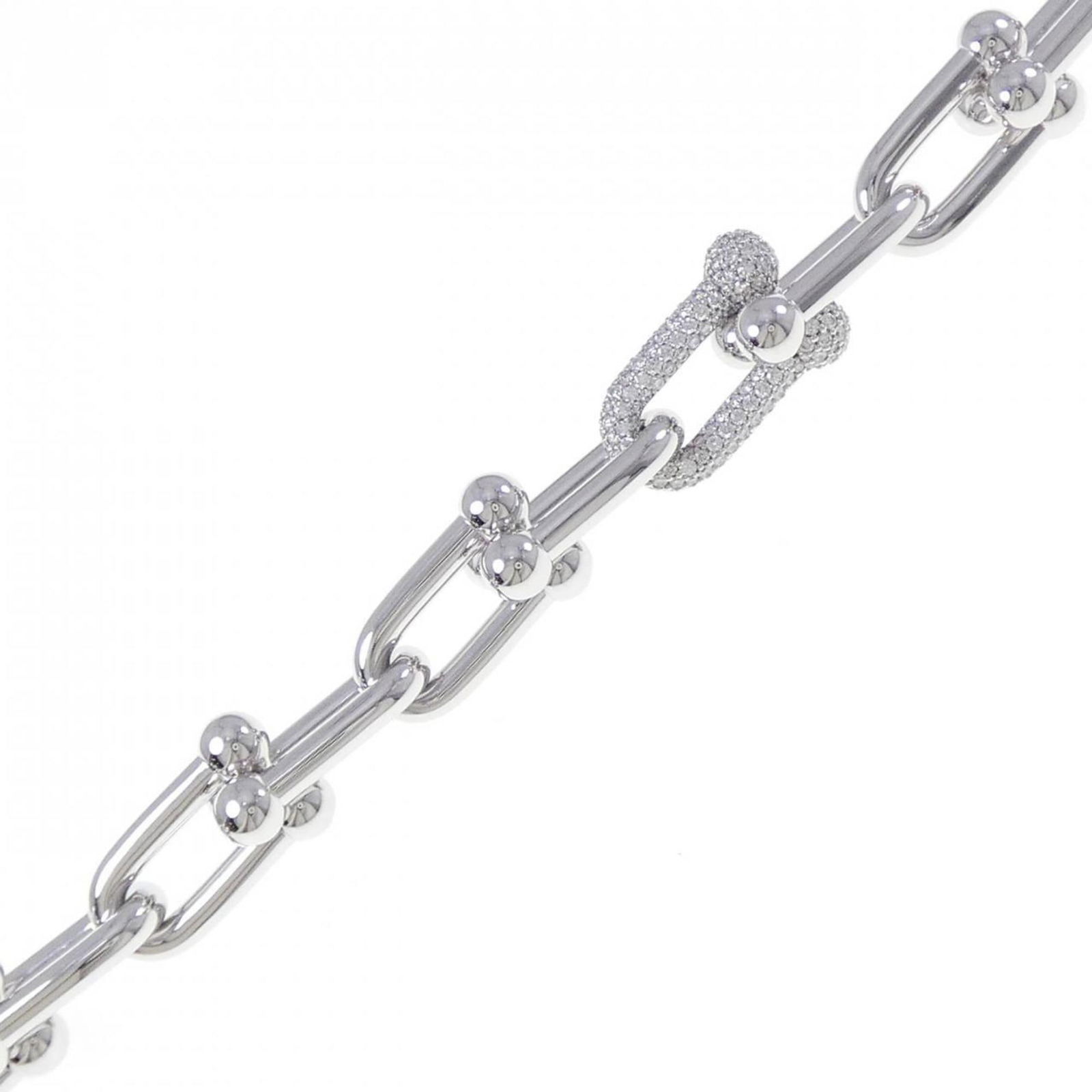 TIFFANY LINK BRACELET: TIFFANY Link Bracelet Brand: Tiffany Type: Link bracelet Material: White gold (18K) Color: White gold Size: Length 19.5cm / 7.67'' Accessories: None Accessories Notice: When purchasing