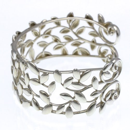 TIFFANY OLIVE LEAF BANGLE SILVER 925 - 6